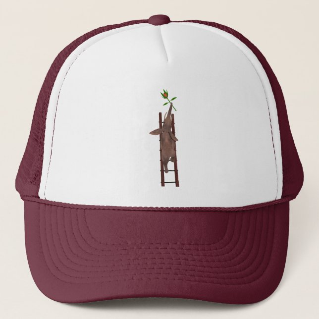 Gorra De Camionero Elefante trepando una escalera (Anverso)