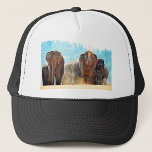 Gorra De Camionero Elefantes Animales Safari Destino Paz Amor