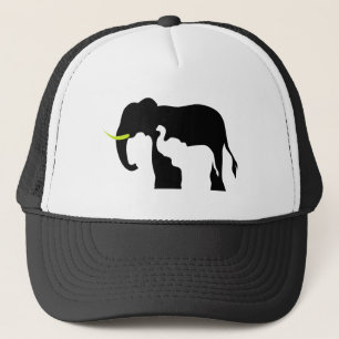 Gorra De Camionero Elefantes blancos y negros