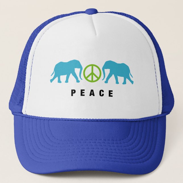 Gorra De Camionero Elefantes con paz (Anverso)