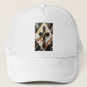 Gorra De Camionero Elegancia Monocromo Patrón cerámico Tentado dorado