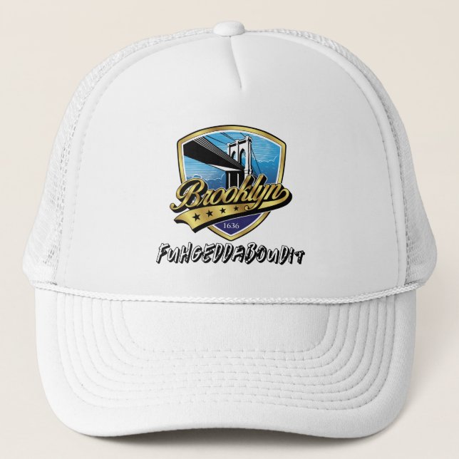 Gorra De Camionero Elegant Brooklyn Shield and Swoosh Design Trucker (Anverso)