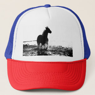 Gorra De Camionero Elegante arte pop moderno con plantilla de caballo