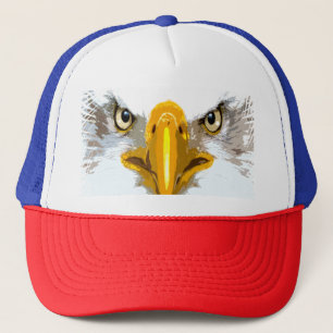 Gorra De Camionero Elegante Blue Red White Eagle Head Pop Art Moderno