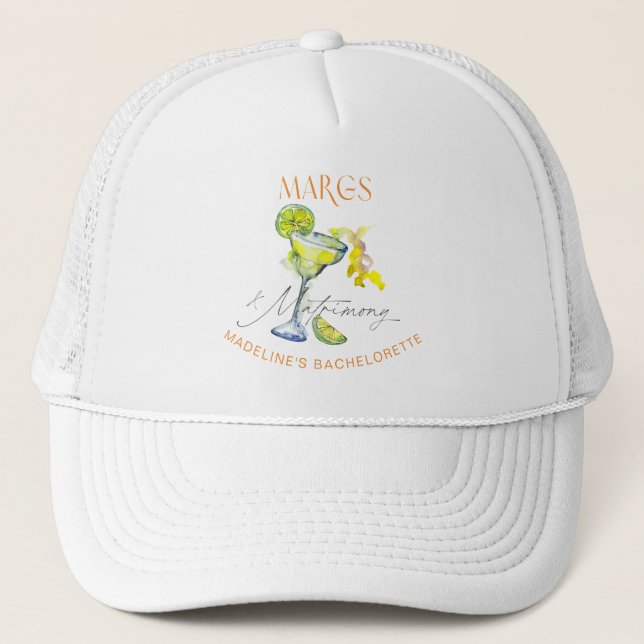 Gorra De Camionero Elegante fin de semana de soltera Margs & Matrimon (Anverso)
