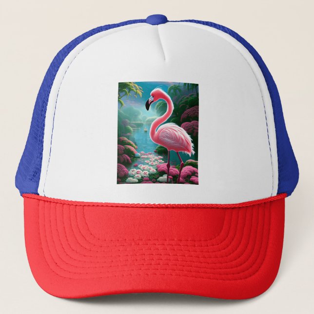 Gorra De Camionero Elegante Flamingo Tropical-70852 (Anverso)