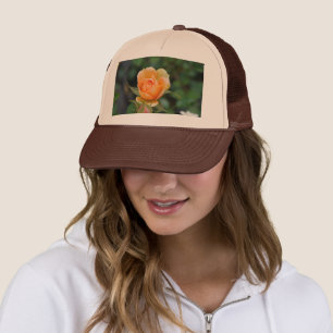 Gorra De Camionero Elegante Flor Naranja Impresa a Medida con una Hoj