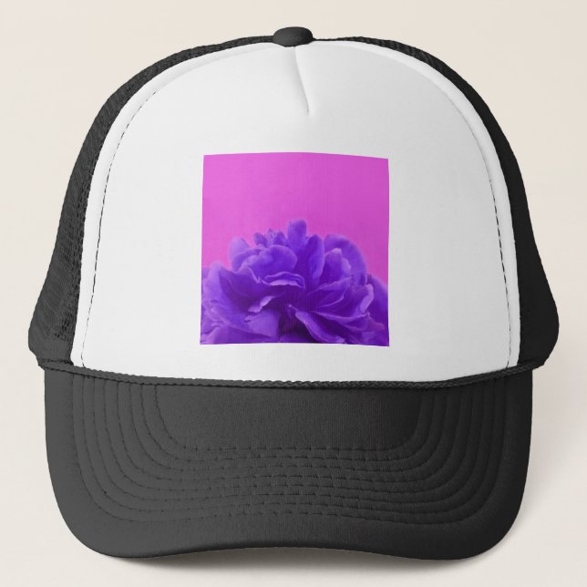 Gorra De Camionero Elegante morado frambuesa floral (Anverso)