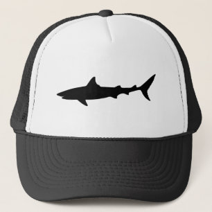 Gorra De Camionero Elegante pez de tiburón negro y blanco