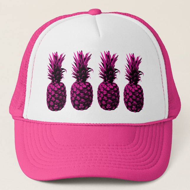 Gorra De Camionero Elegante piña rosa tropical (Anverso)