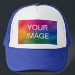 Gorra De Camionero Elegante Plantilla Moderna Blanco Y Azul Real<br><div class="desc">Plantilla Moderna Elegante Azul Blanco Y Real Crea Tu Propio Sombrero De Camionero Fotográfico Con Logotipo De Imagen.</div>