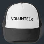Gorra De Camionero Elegante voluntario en blanco y negro<br><div class="desc">Gorra elegante,  sencillo,  sencillo y voluntario,  en blanco y negro. minimalista texto de Personalizable de estilo elegante y elegante,  cree su propio</div>