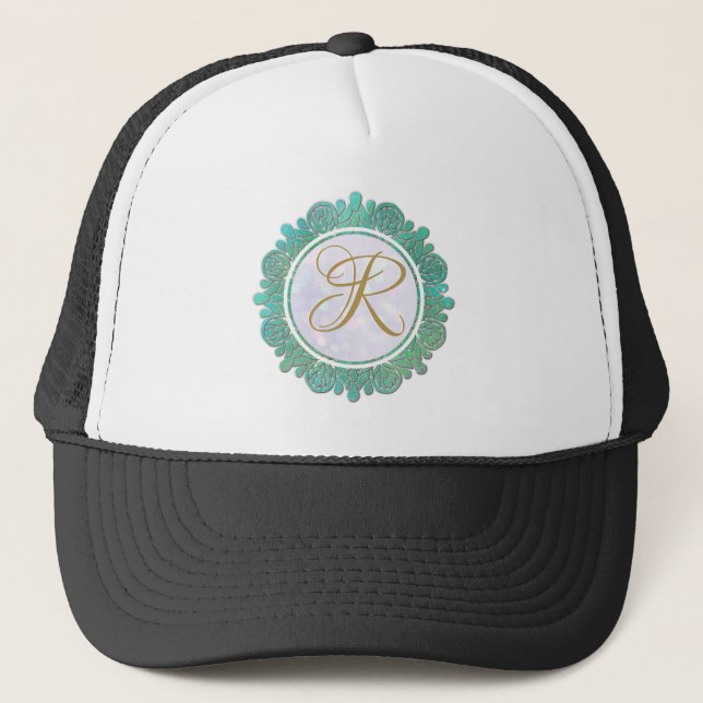 Gorra De Camionero Elegantes cartas iniciales en monograma con Mandal (Anverso)