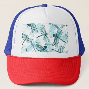 Gorra De Camionero Elegantes libélulas: Maravilla de color de agua
