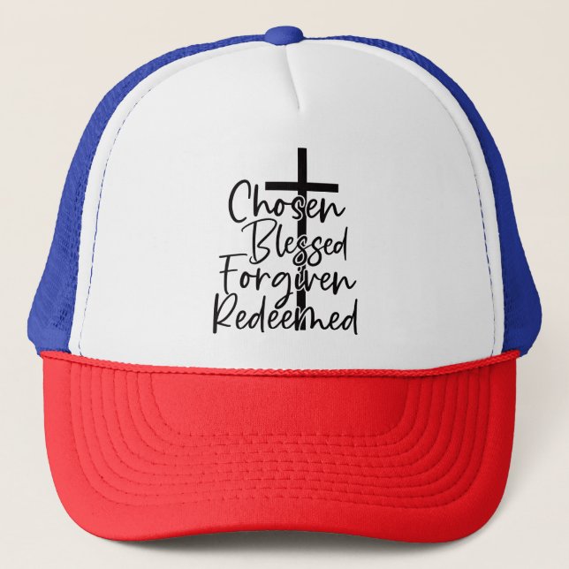 Gorra De Camionero Elegido bendito perdonado redimido (Anverso)