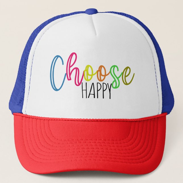 Gorra De Camionero Elegir feliz (Anverso)