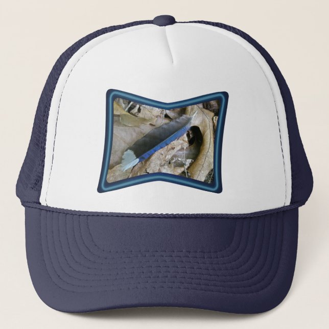 Gorra De Camionero Elementos de coordenadas de la pluma de Jay azul (Anverso)