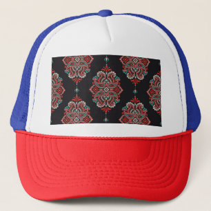 Gorra De Camionero Elementos paisley asiáticos, patrón boho vintage.