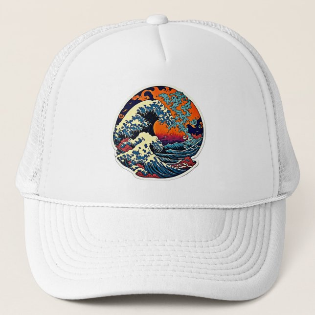 Gorra De Camionero Eleva tu estilo: Nami The Great Wave Artwork (Anverso)