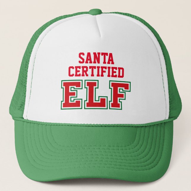 Gorra De Camionero Elf certificado por Santa (Anverso)