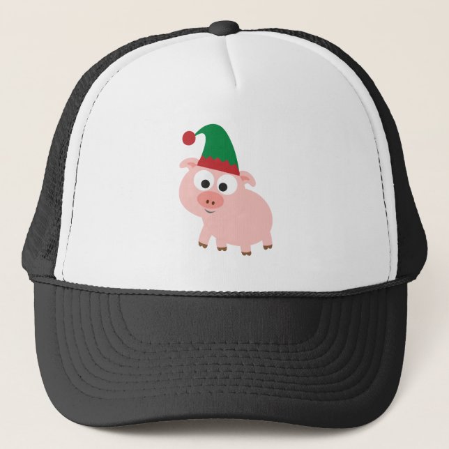 Gorra De Camionero Elf Navidades de cerdo (Anverso)