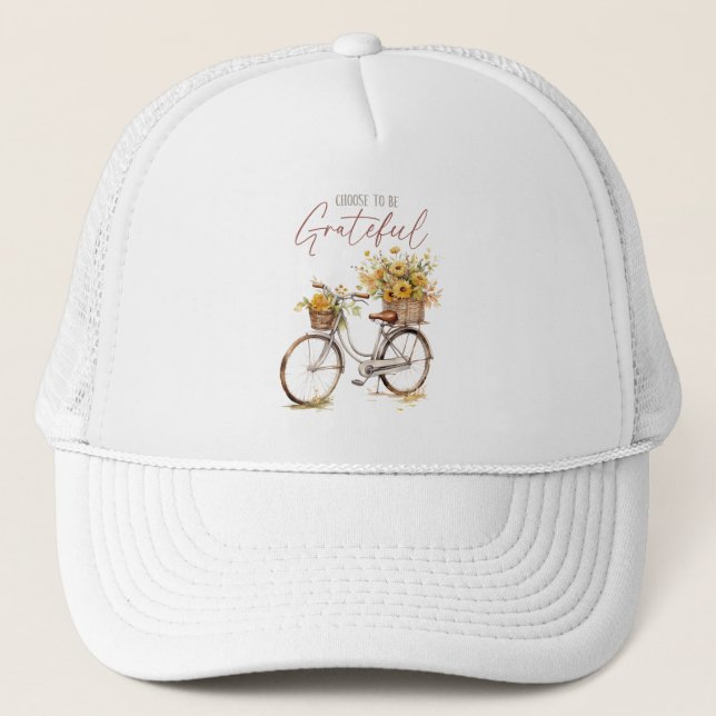 Gorra De Camionero Elige estar agradecido - Bicicleta y caída rusa (Anverso)