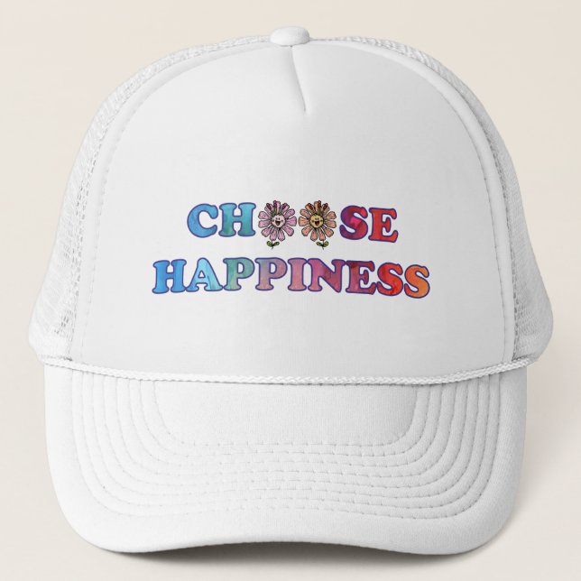 Gorra De Camionero Elige la felicidad Arcoíris (Anverso)