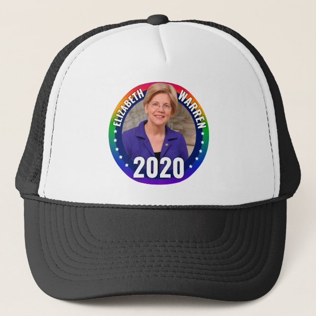 Gorra De Camionero Elizabeth Warren 2020 - El arcoiris del orgullo ga (Anverso)