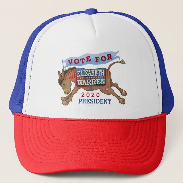 Gorra De Camionero Elizabeth Warren Presidente 2020 Demócrata Donkey (Anverso)