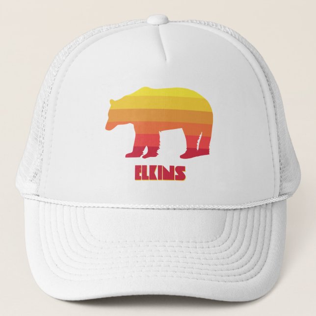 Gorra De Camionero Elkins West Virginia Rainbow Bear (Anverso)