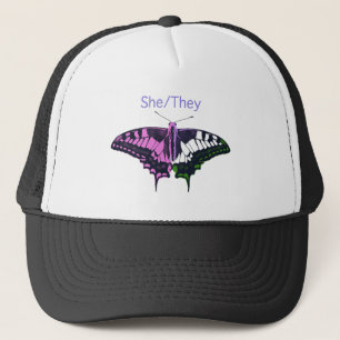 Gorra De Camionero Ella/Ellas Mariposa de cola tortuga no binaria