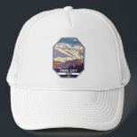Gorra De Camionero Emblema del área de invierno de Park City Utah<br><div class="desc">Diseño artístico del Park City Winter que muestra el paisaje invernal.</div>