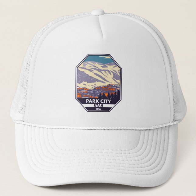 Gorra De Camionero Emblema del área de invierno de Park City Utah (Anverso)