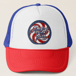 Gorra De Camionero Emblema Patriótico Remolino América 250 Años Retro