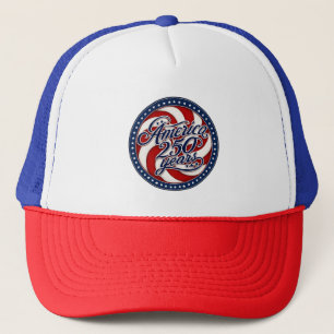 Gorra De Camionero Emblema Patriótico Remolino América 250 Años Retro