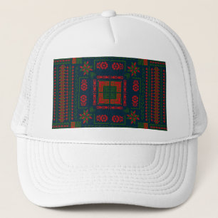 Gorra De Camionero Embroideric palestino Tatreez color verde rojo 5 P