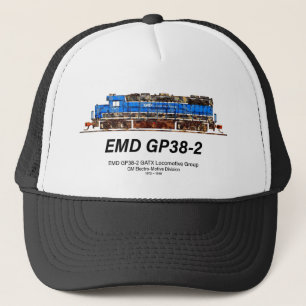 Gorra De Camionero EMD GP38-2 Locomotora diesel GATX azul y blanco