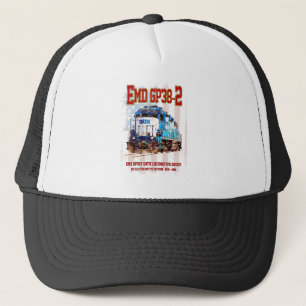 Gorra De Camionero EMD GP38-2 Locomotora diesel y bandera estadounide