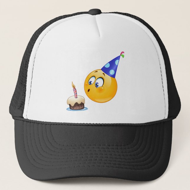 Gorra De Camionero emoji de cumpleaños (Anverso)