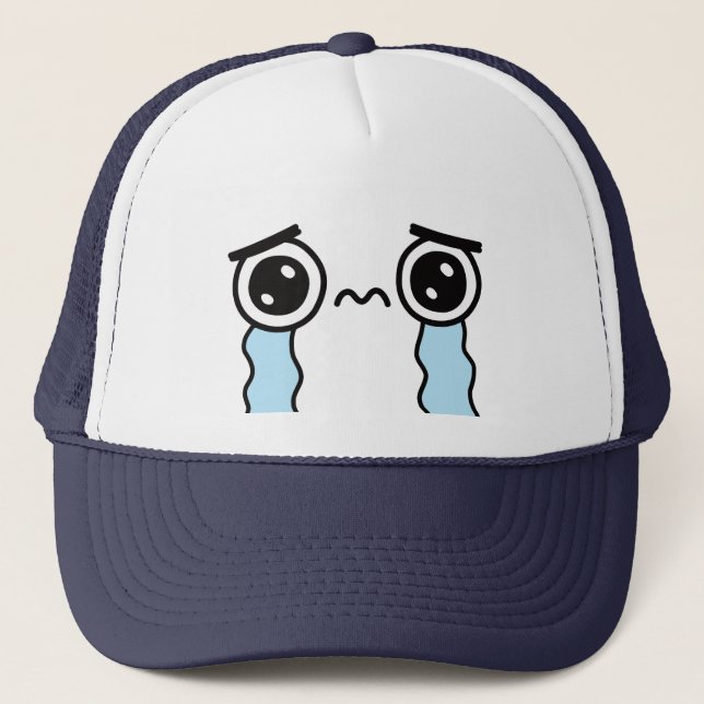 Gorra De Camionero Emoji de la cara de tristeza trivial (Anverso)