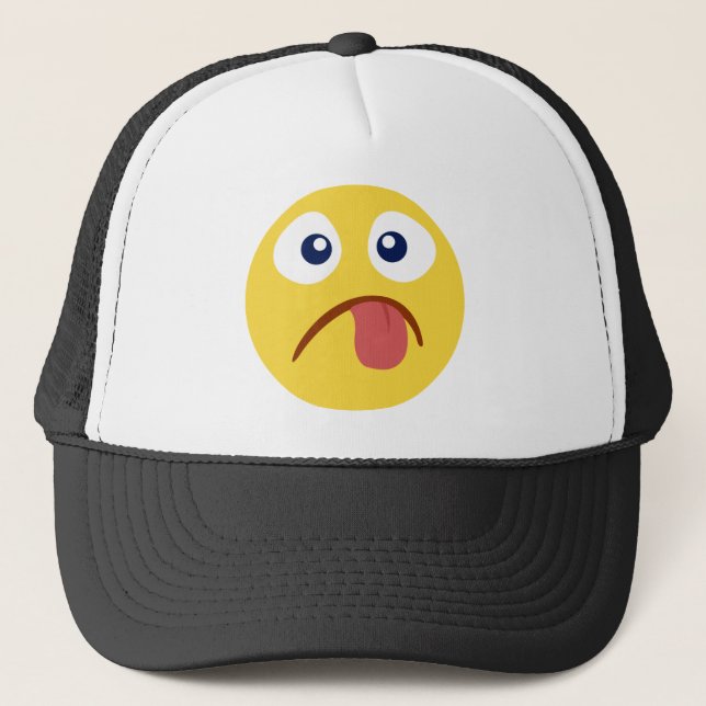 Gorra De Camionero Emoji de lengua agarrotada (Anverso)