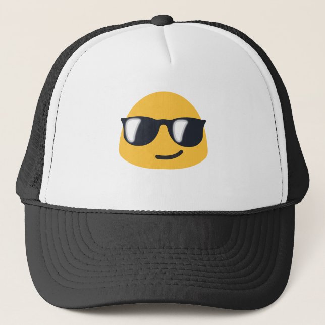 Gorra De Camionero Emoji de lentes de sol (Anverso)
