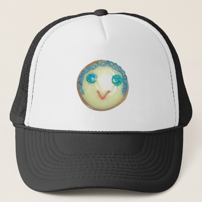 Gorra De Camionero Emoji de pelo azul Arte Imprimir/Gráfico (Anverso)