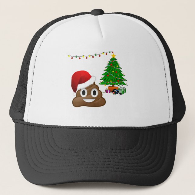 Gorra De Camionero emoji de poo de navidades (Anverso)