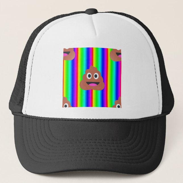Gorra De Camionero emoji de popó arco iris (Anverso)