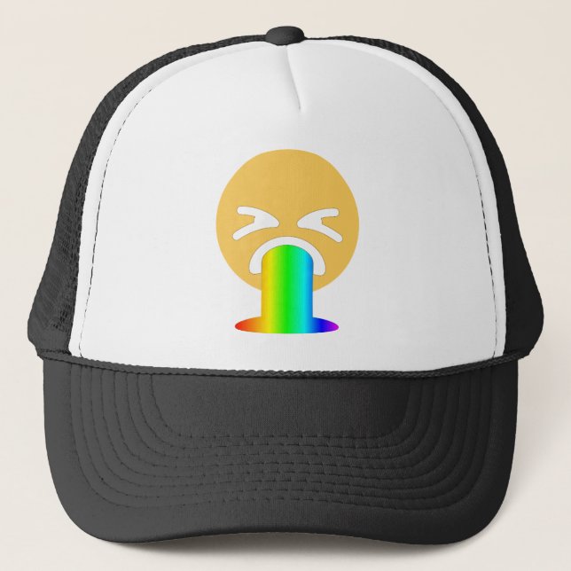 Gorra De Camionero emoji de puke arco iris (Anverso)
