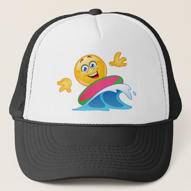 Gorra De Camionero emoji de surf (Anverso)