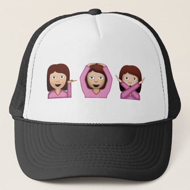 Gorra De Camionero Emoji de tres chicas (Anverso)