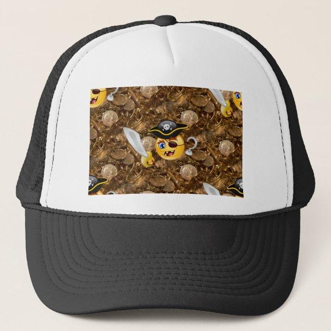 Gorra De Camionero emoji pirata del tesoro (Anverso)