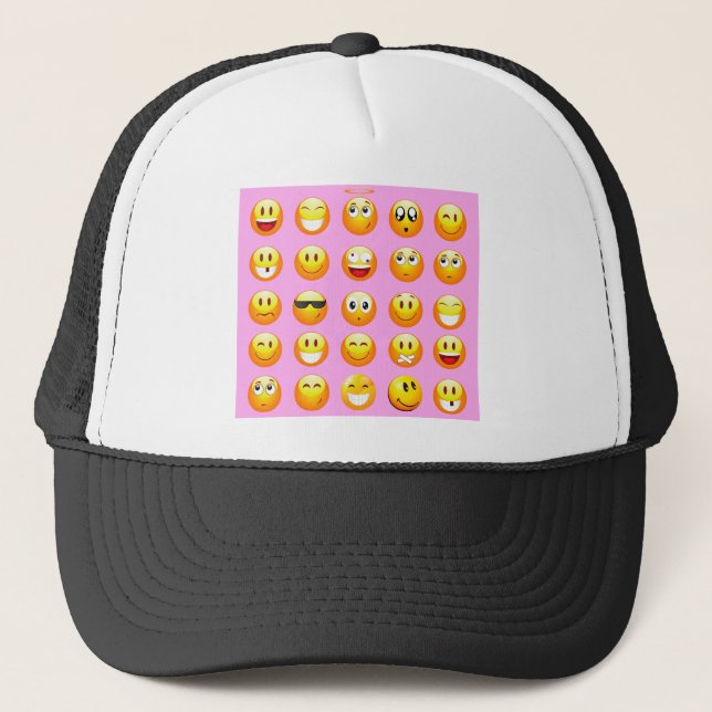 Gorra De Camionero emoji rosa pastel (Anverso)